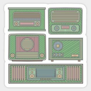 Green Classic Radio Sticker